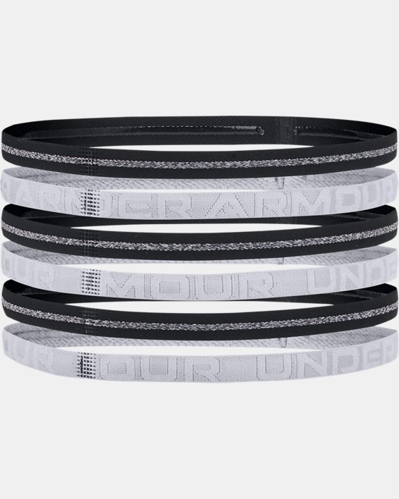 Damen UA Mini-Stirnbänder in melierter Optik – 6er-Pack, Black, pdpMainDesktop image number 1